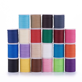 Round Waxed Polyester Cord, Taiwan Waxed Cord, Twisted Cord, Mixed Color, 1mm, about 12.02 yards(11m)/roll