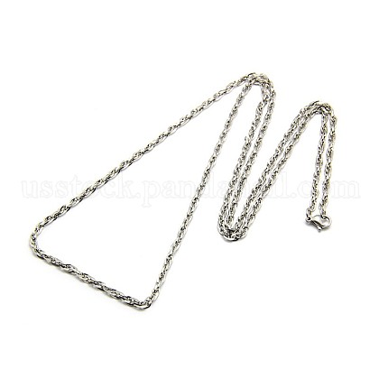 Fashionable 304 Stainless Steel Rope Chain Necklace Making US-STAS-A028-N039P-L-1