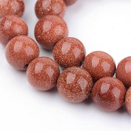 Synthetic Goldstone Beads Strands US-G-Q462-6mm-27-1