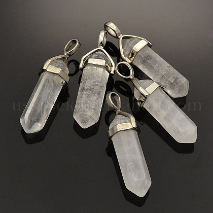 Natural Bullet Gemstone Double Terminated Pointed Pendants US-G-N0122-09-1
