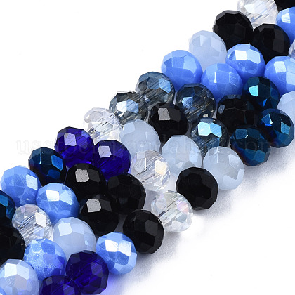 Electroplate Glass Beads Strands US-EGLA-N002-12B-1
