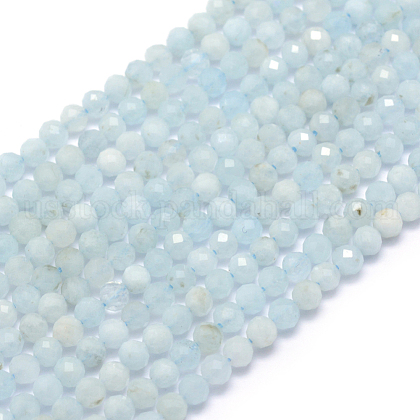 Natural Aquamarine Beads Strands US-G-E411-19D-3mm-1