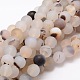 Frosted Natural Agate Round Beads Strands US-G-E322D-8mm-1