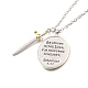 Two Tone Sword and Oval Shield Pendant Necklace US-NJEW-I113-09P-3