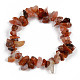 Unisex Chip Natural Carnelian/Red Agate Beaded Stretch Bracelets US-BJEW-S143-01-2