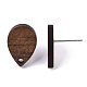 Walnut Wood Stud Earring Findings US-MAK-N033-007-3