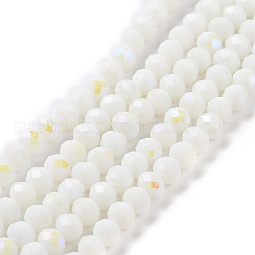 Electroplate Opaque Solid Color Glass Beads Strands US-EGLA-A034-P4mm-L17