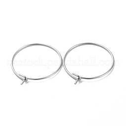 316 Surgical Stainless Steel Hoop Earring Findings US-STAS-J025-01B-P