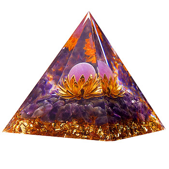 Amethyst Crystal Pyramid Decorations, Healing Angel Crystal Pyramid Stone Pyramid, for Healing Meditation, 60x60x65mm