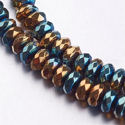 Faceted Non-magnetic Synthetic Hematite Bead Strands US-G-F337-35-1