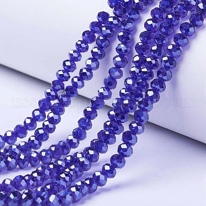 Electroplate Glass Beads Strands US-EGLA-A034-T8mm-A11-1
