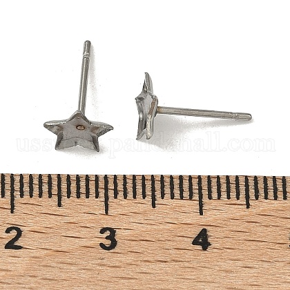 Tarnish Resistant Earring Cabochon Settings 304 Stainless Steel Ear Studs Blank Settings&nbsp;US-STAS-Q170-10-3