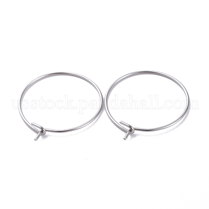 316 Surgical Stainless Steel Hoop Earring Findings US-STAS-J025-01B-P-1