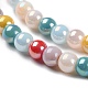 Opaque Electroplate Glass Beads Strands US-GLAA-P056-4mm-A01-3