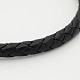 Braided Leather Cord Necklaces US-NJEW-J023-18-3