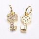 Long-Lasting Plated Brass Micro Pave Cubic Zirconia Charms US-ZIRC-F069-48G-2