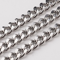 304 Stainless Steel Cuban Link Chains US-CHS-L015-12