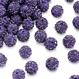Polymer Clay Pave Rhinestone Beads US-RB-Q197-10mm-16