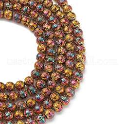 Electroplated Natural Lava Rock Beads Strands US-G-S352-30D-07