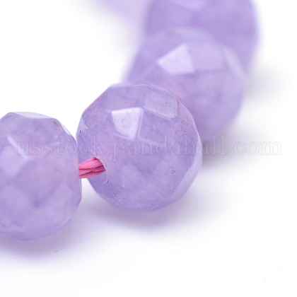 Faceted Rondelle Dyed Natural White Jade Bead Strands&nbsp;US-X-G-R343-6x8-03-4