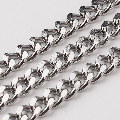 304 Stainless Steel Cuban Link Chains US-CHS-L015-12-1