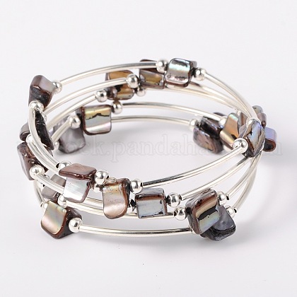 Shell Beads Wrap Bracelets US-BJEW-JB01608-05-1