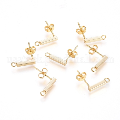 Brass Stud Earring Finding US-KK-G389-37G-1