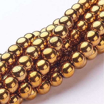Non-Magnetic Synthetic Hematite Beads Strands US-G-G091-8mm-1-1