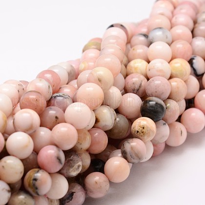 Round Natural Pink Opal Beads Strands US-G-K071-8mm-1
