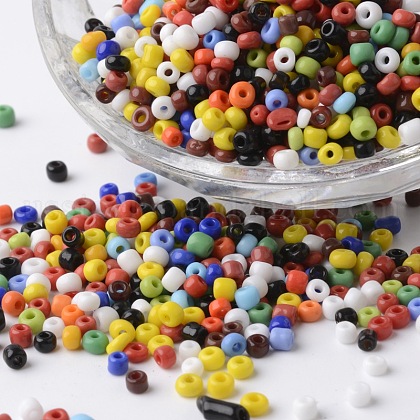 8/0 Opaque Colours Round Glass Seed Beads US-SEED-P002-12-1