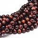Natural Red Tiger Eye Round Bead Strands US-G-P072-52-6mm-1