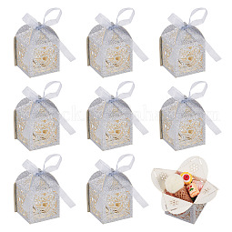 10Pcs Laser Cut Paper Hollow Out Heart & Flowers Candy Boxes US-CON-TA0001-10C