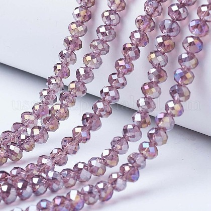 Electroplate Glass Beads Strands US-EGLA-A034-T10mm-B10-1