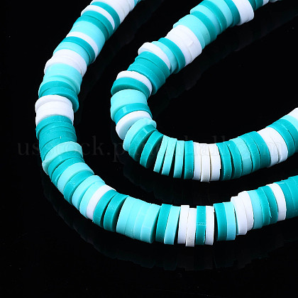 Handmade Polymer Clay Beads Strands&nbsp;US-CLAY-R089-6mm-085-3