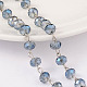Faceted Rondelle Handmade Electroplate Glass Beads Chains US-AJEW-JB00130-03-1