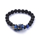 Natural Lava Rock Round Beads Stretch Bracelets US-BJEW-JB05118-2