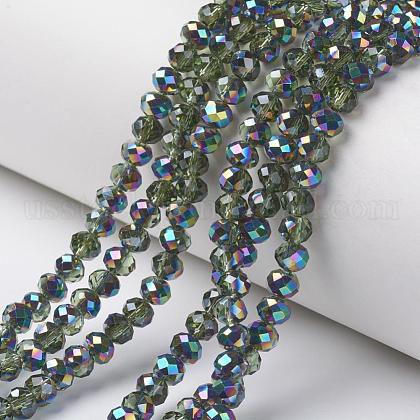 Electroplate Transparent Glass Beads Strands US-EGLA-A034-T10mm-Q17-1