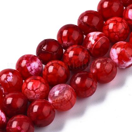 Dyed Natural Crackle Agate Beads Strands US-G-T100-03C-1