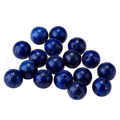 Dyed Natural Lapis Lazuli Round Bead Strands US-G-PH0005-8mm-01-1