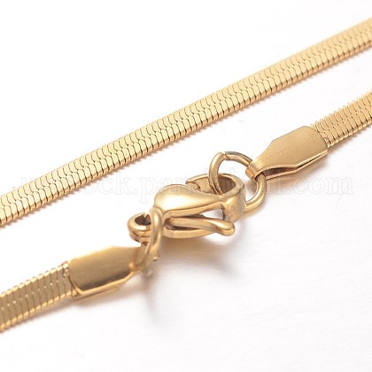 304 Stainless Steel Snake Chain Necklaces US-NJEW-F195-01A-G-1