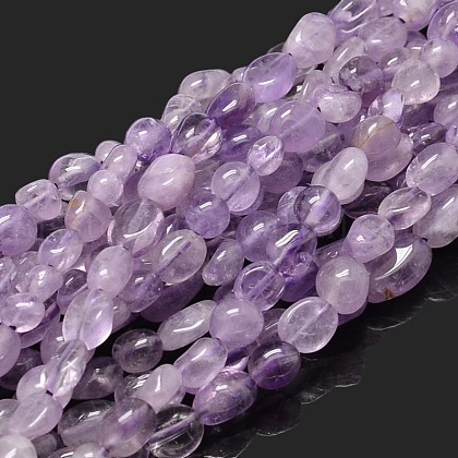 Natural Light Amethyst Nuggets Beads Strands US-G-J335-11-1