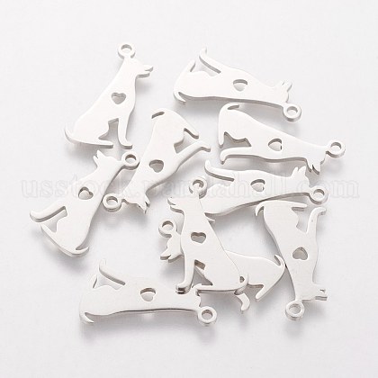 304 Stainless Steel Puppy Pendants US-STAS-Q201-T443-1