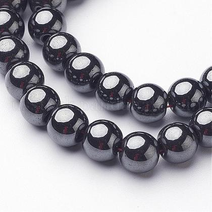Non-Magnetic Synthetic Hematite Beads Strands US-G-H1623-8mm-1-1
