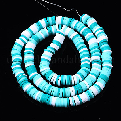 Handmade Polymer Clay Beads Strands&nbsp;US-CLAY-R089-6mm-085-2
