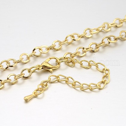 Iron Round Link Chain Necklace Making US-MAK-J004-16KCG-1