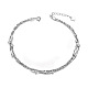 SHEGRACE Rhodium Plated 925 Sterling Silver Layered Anklets US-JA28A-1