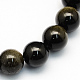 Natural Golden Sheen Obsidian Round Beads Strands US-G-S157-8mm-1