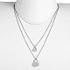 Two Tier Stainless Steel Necklaces US-NJEW-JN01246-6