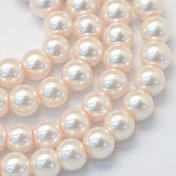 Baking Painted Pearlized Glass Pearl Round Bead Strands US-HY-Q003-6mm-41