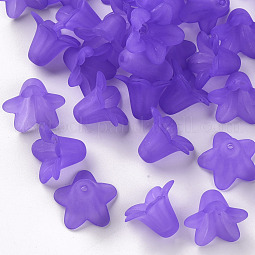 Purple Frosted Transparent Acrylic Flower Beads US-X-PLF018-15
